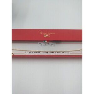 New MIA FIORE 14KT Gold Plated Sterling Silver Bracelet Made In Italy 6.5"+1"